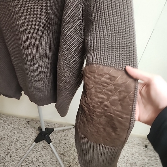 Boulder Creek Trading Company Sweater Mens 7XL Brown Buttons Suede Patch - Picture 12 of 13